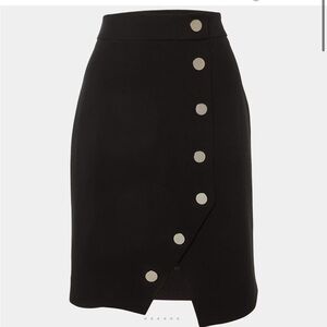 Maje Elegant Black Button-Detail Skirt
